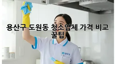 용산구 도원동 청소업체 가격 비교 꿀팁 🍯