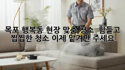 목포 행복동 현장 맞춤 청소 ✨ 힘들고 찝찝한 청소, 이제 맡겨만 주세요!